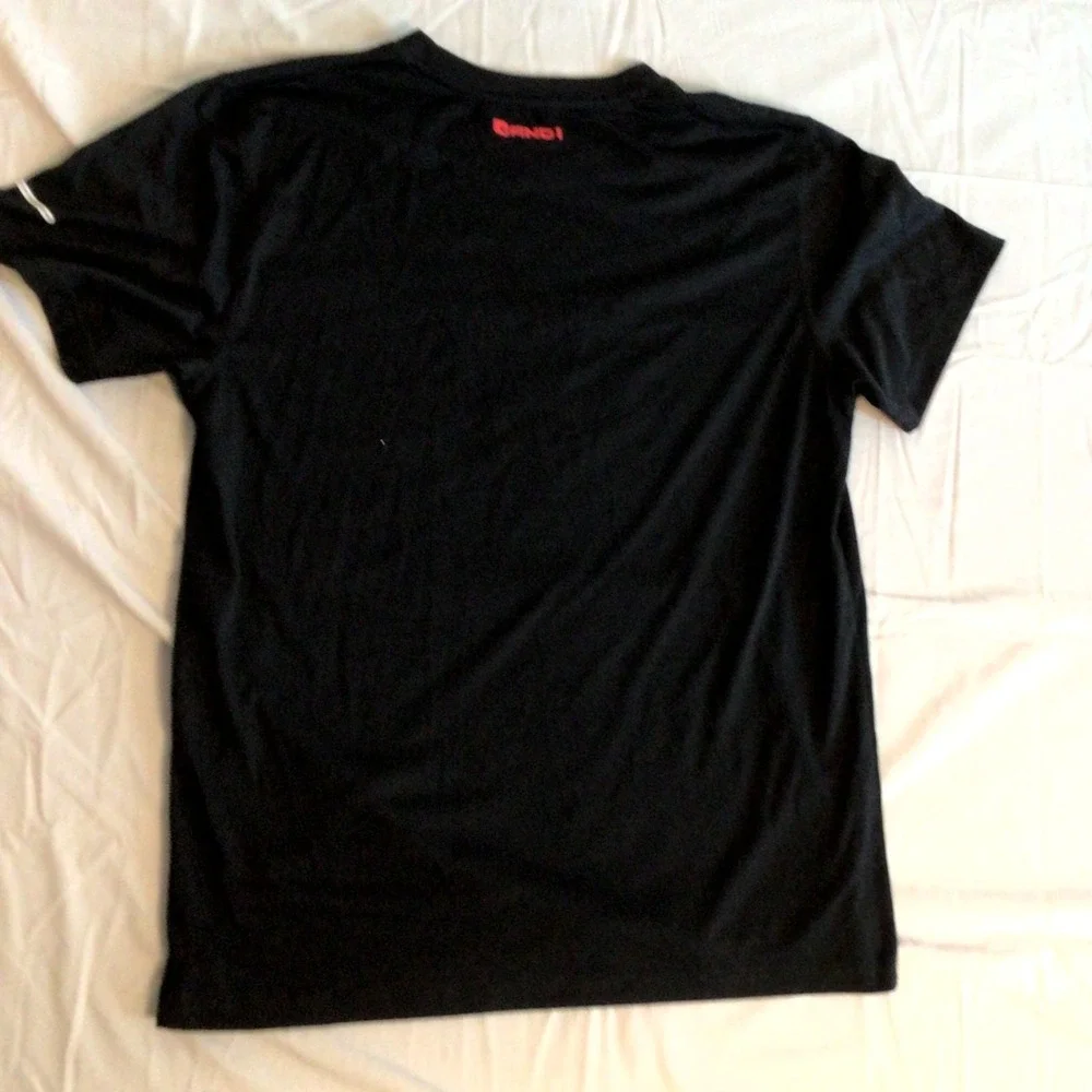 And1 Men's T-Shirt Large Black Red Graphic Streetwear Stop Sweating‎ Me Pullover